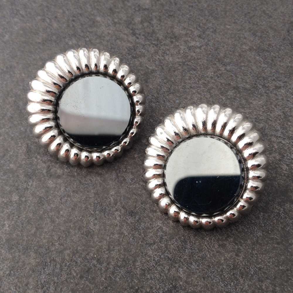 Vintage Silver and Onyx Fashion Earrings